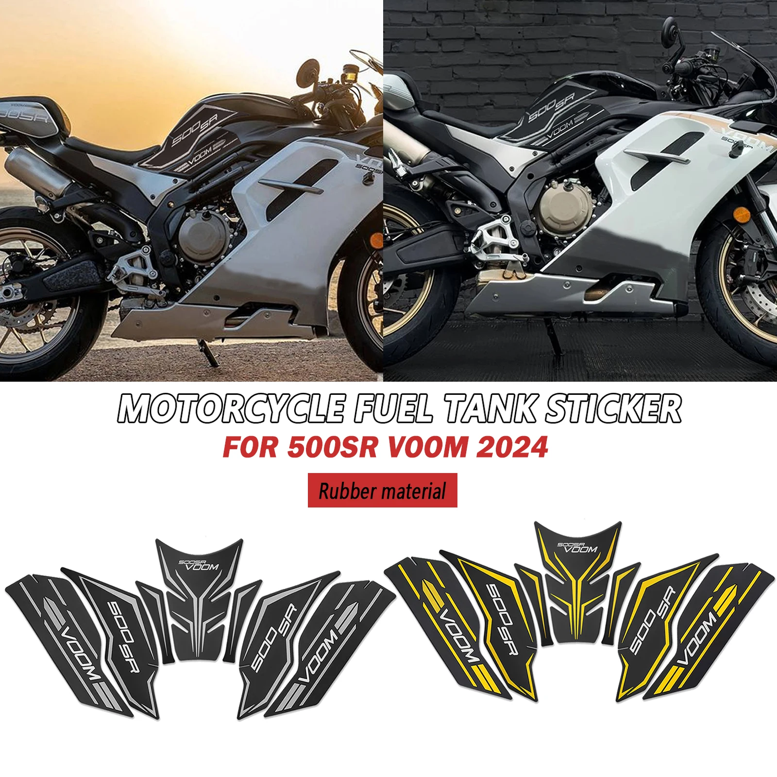 

Motorcycle Accessories Non-slip Side Fuel Tank Stickers Waterproof Pad Rubber Sticker For CFMOTO 500 SR 500SR VOOM 2024