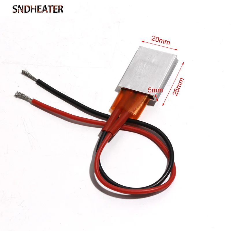 SNDHEATER 2PCS 25x20x5mm Aluminum Thermostat Heater Plate 24V 5V 50C-230C Degrees for Preheating and Anti-freezing