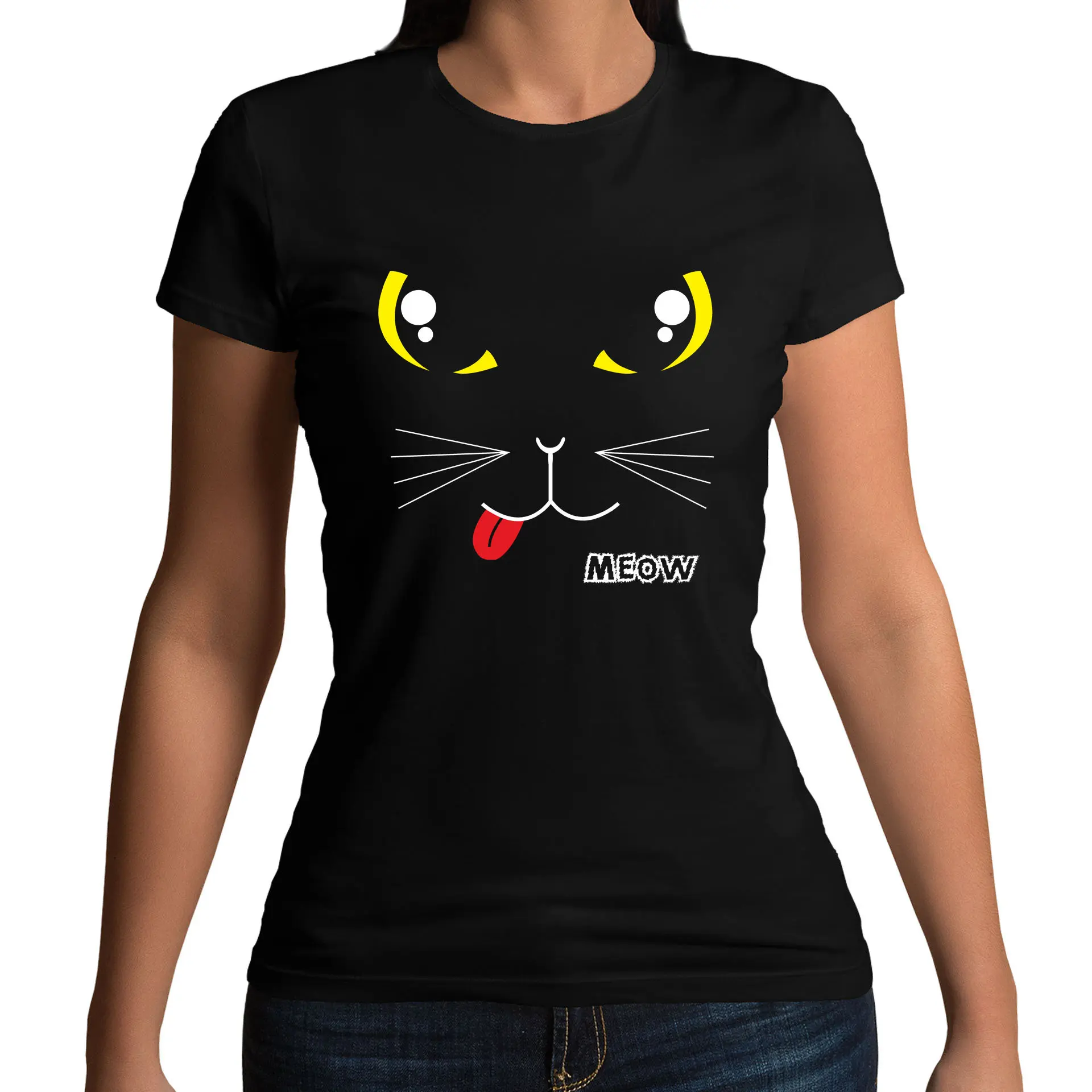 Cat Meow Kitten Face T Shirt and Kids Sizes