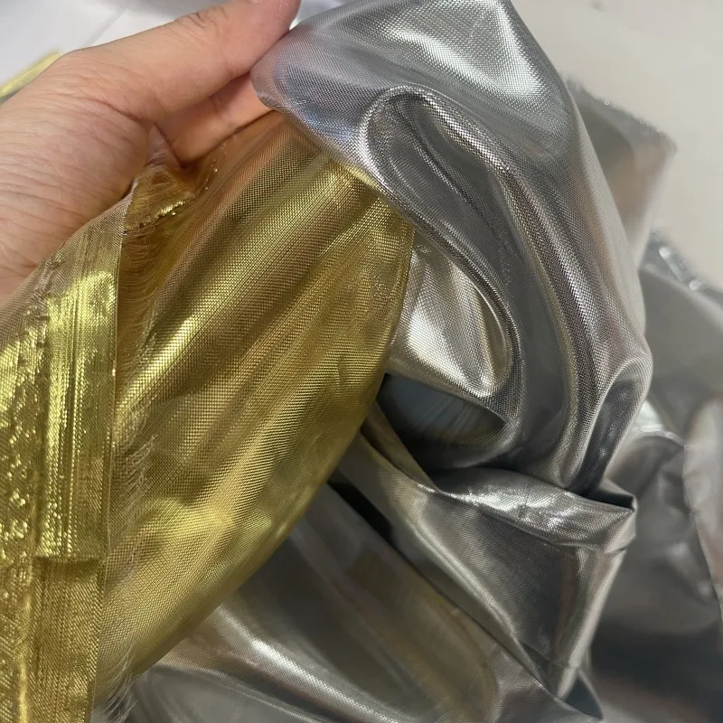 

1meter Gold and silver organza fabric wedding background decoration for sewing skirt mesh fabric wholesale