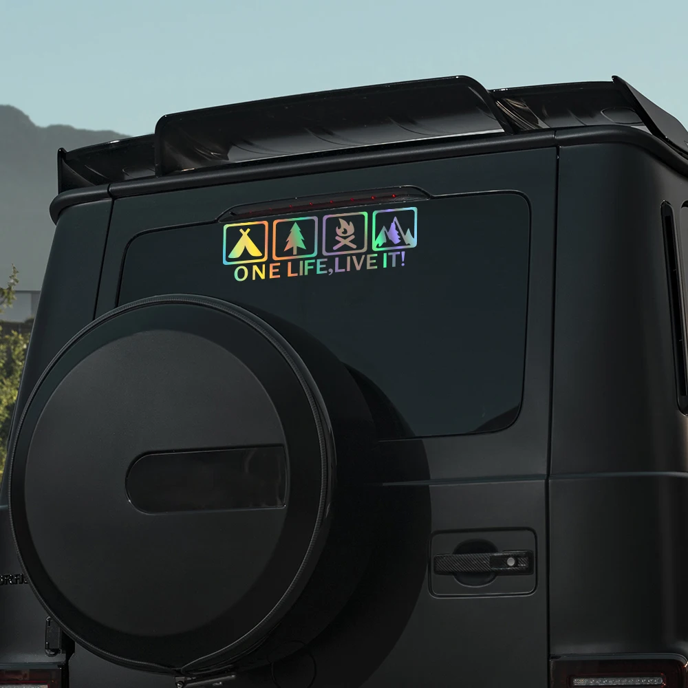 

Car Sticker One Life Live It Camping Outdoor Quadruple Vinyl Decal Waterproof Car Body Door Window Auto Decoration Accessories