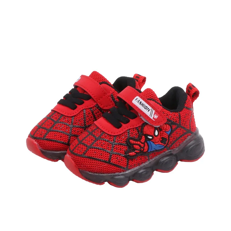 Disney Kids Sneakers Spiderman Summer Children Shoes For Boys Chaussure Enfant Soft Sports Running Basketball PU Leather Tennis