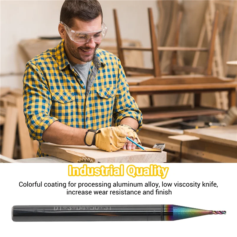 

A19F-Carbide Milling Cutter 3 Flute End Mill CNC Tool Fiberglass Acrylic Wood Copper Woodworking Tools