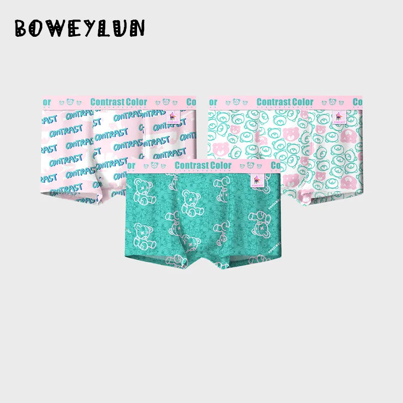 

BOWEYLUN New Cotton Men's Printed Underwear Breathable Antibacterial Mid-Rise Boxer Briefs for Teens
