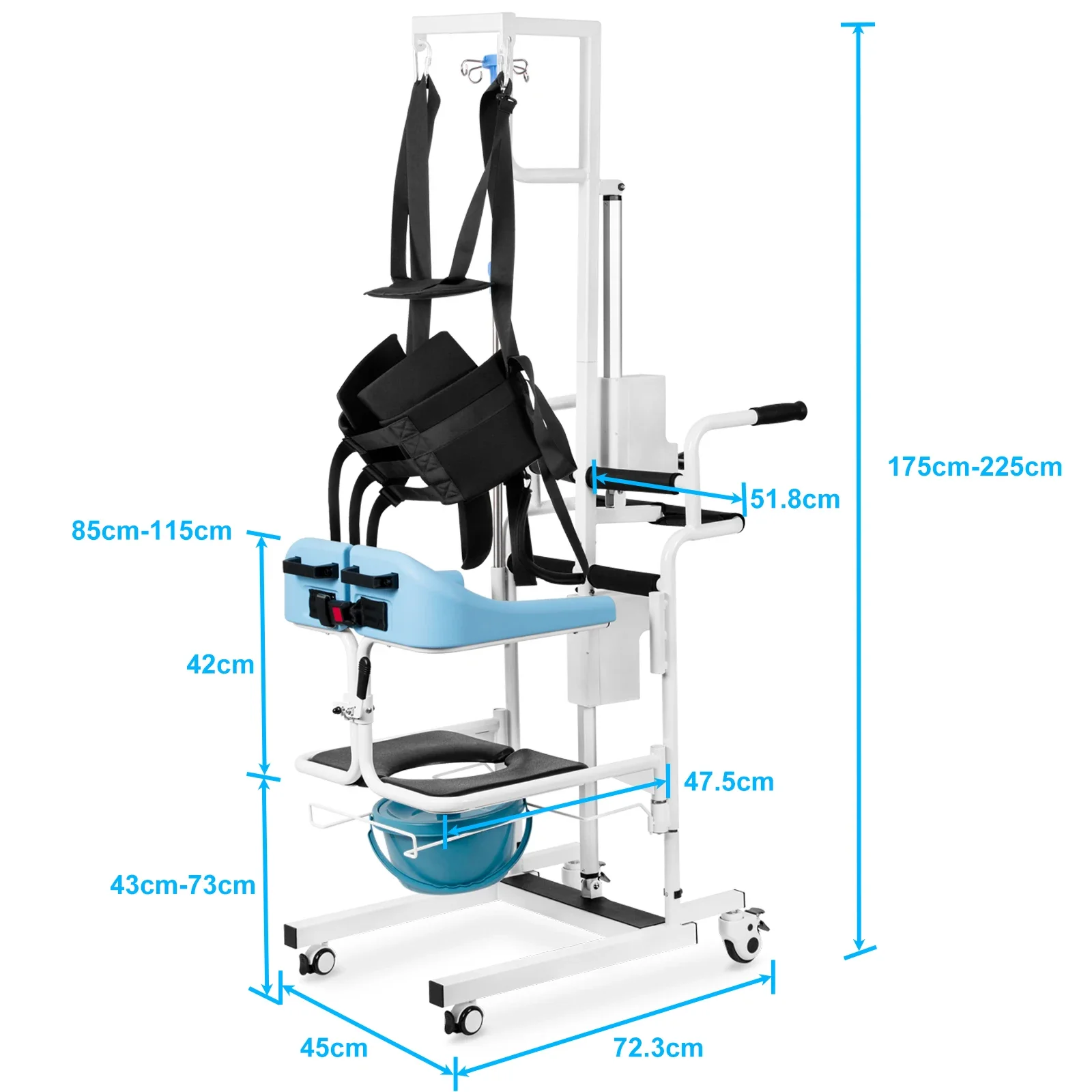 Manufacturer electric patient transfer lift chair bedside commode transport chair hydraulic lift Transfer Chair