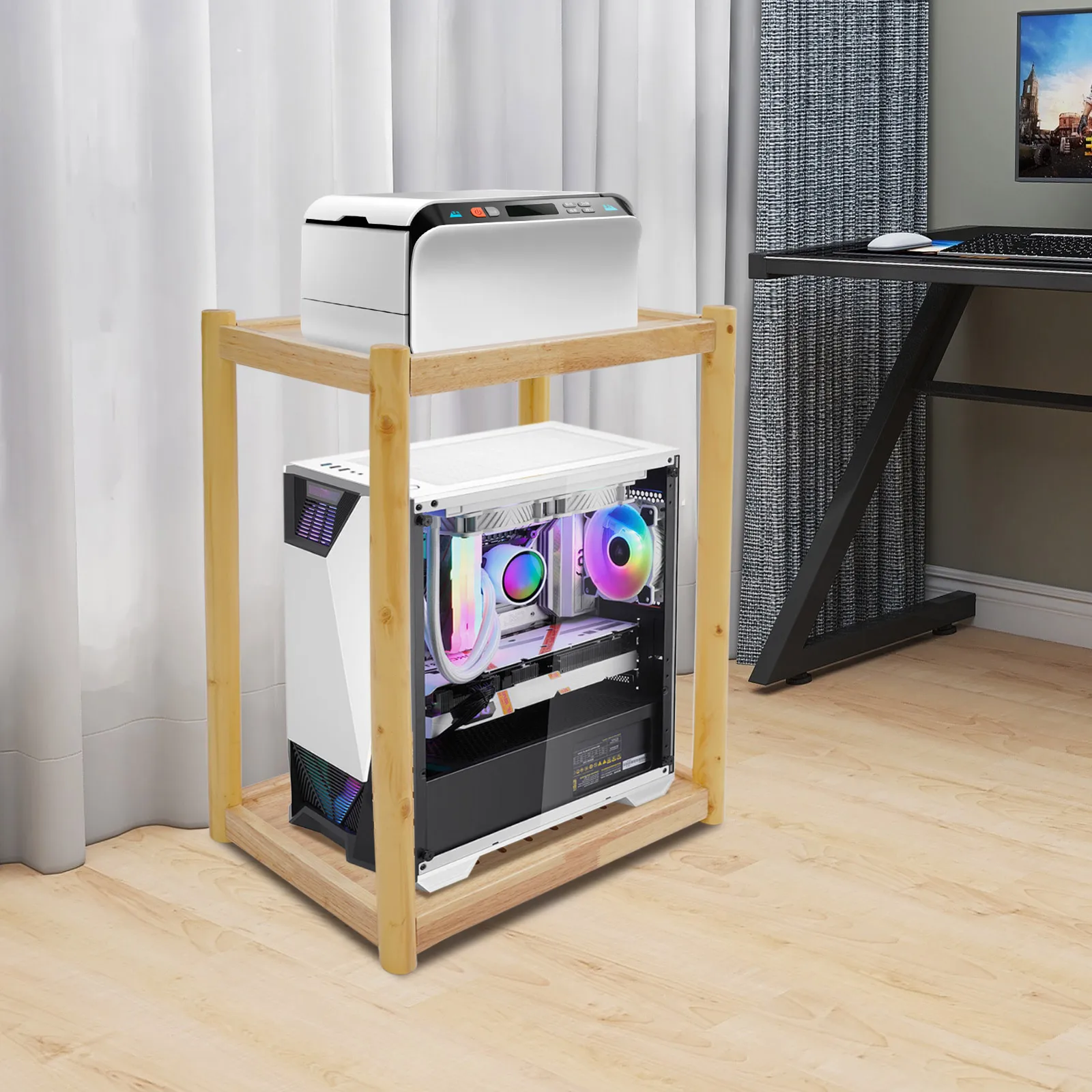 Supporto per stampante, tavolo mobile sotto il carrello della scrivania per bagni, corridoi, soggiorni, camere da letto, uffici, cucine, sala studio
