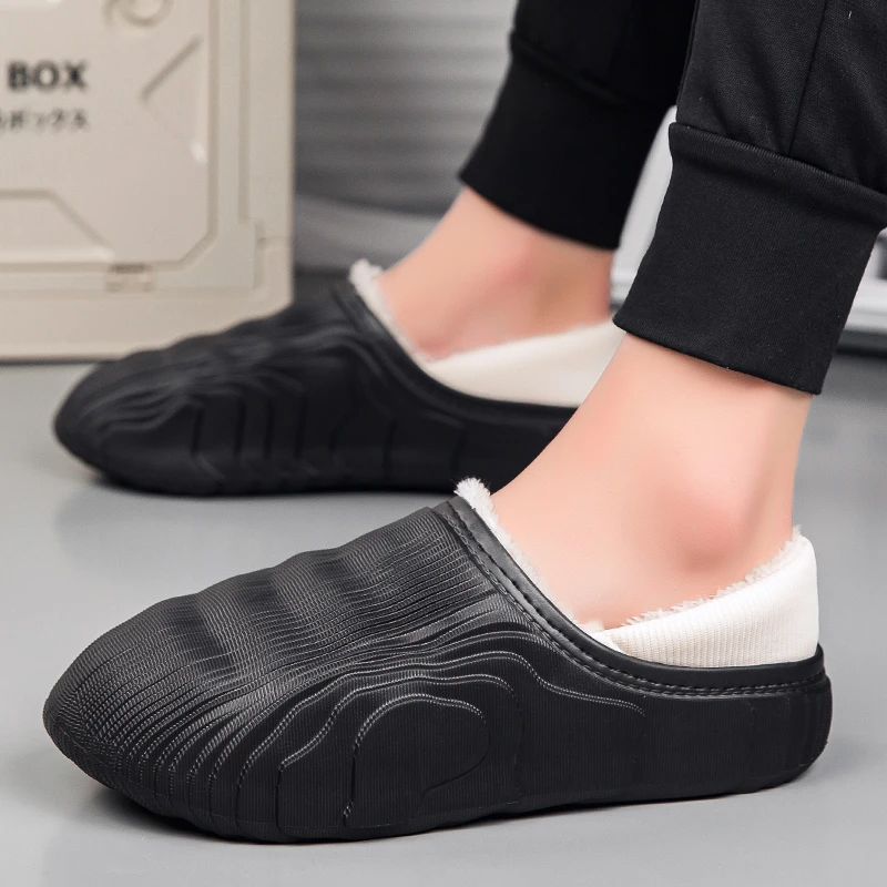 EVA-Pantoufles en coton légères et imperméables pour la maison, chaussures de couple confortables, faciles à nettoyer, mode jeune, extérieur, nouveau style, hiver