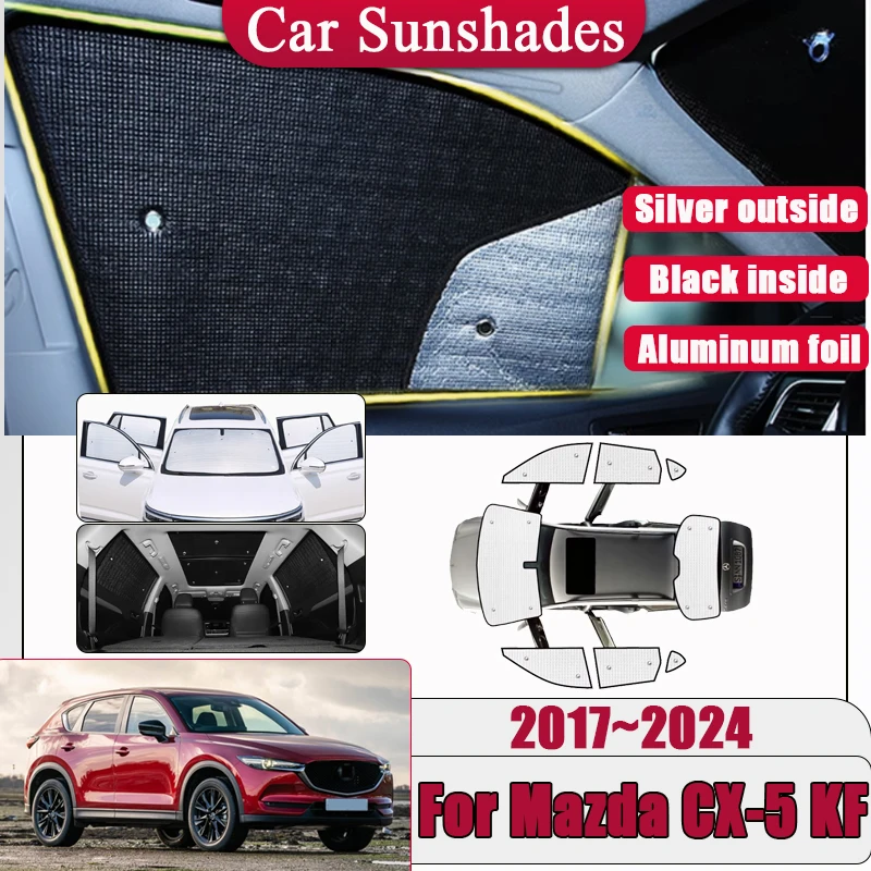 

For Mazda CX-5 KF CX5 2017 2018~2024 Full Coverage Sunshade Car Window Sunshade Sun Visor Anti-UV Heat insulation Accessories