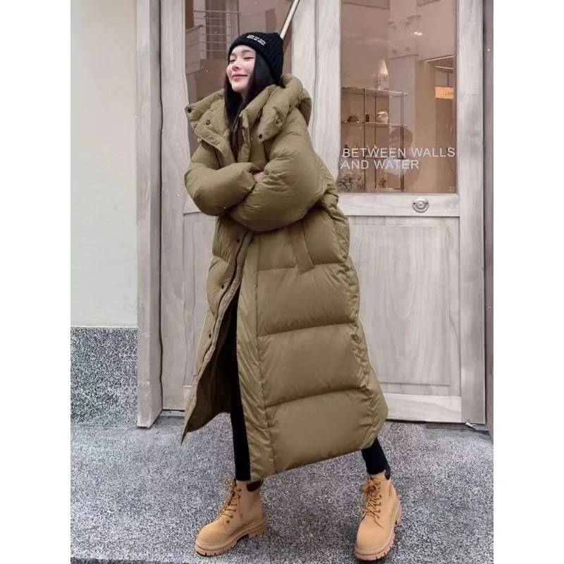 Women's Autumn Winter Top Coat Cotton Coat Hooded Mid-Length Plus Size Thick Warm Retro Comfortable Loose Casual Niche Versatile