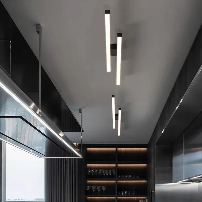 Modern LED Ceiling Light Minimalist Strip Light Gold Black 60/80cm Corridor Corridor Dressing Room Bedroom Living Room Lighting