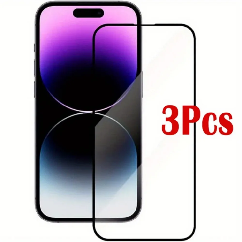 3Pcs 9H Hardness Full Cover Screen Protector Film Glass For IPhone 14 13 12 11 Pro Max Screen Protector For IPhone XR XS Max