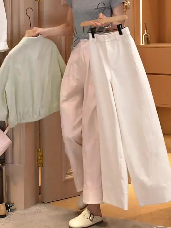 

Donna Women's Loose Casual Pants Korean Sle Sweet High Waist Wide Leg Spring Summer Faionable Walking Pants