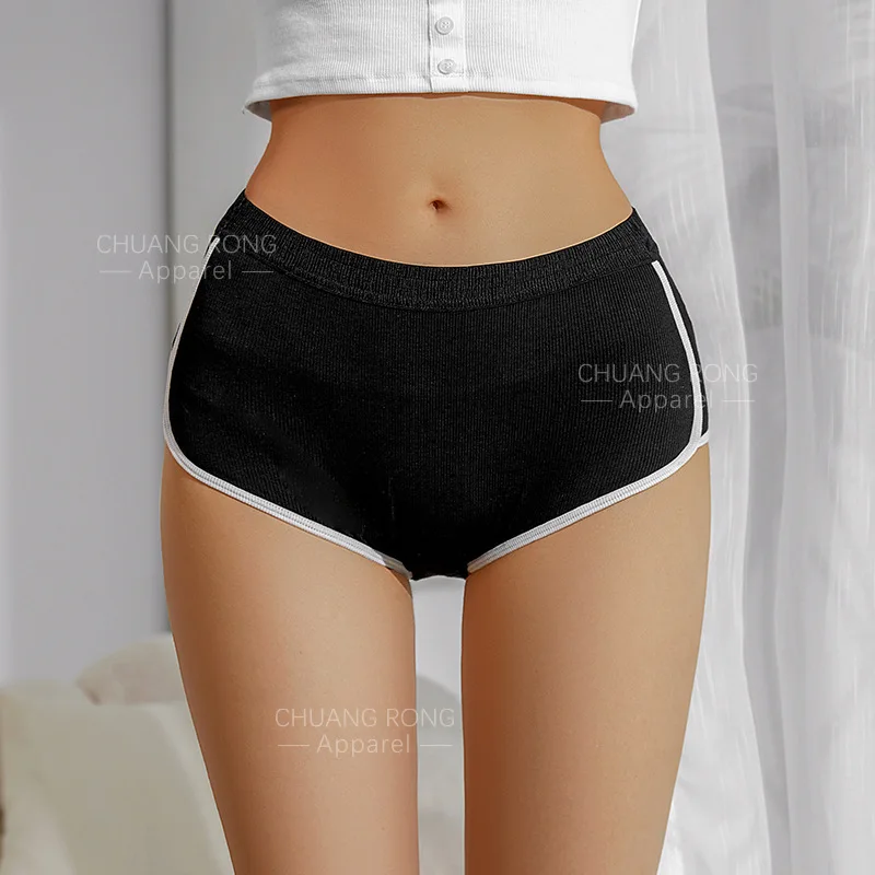 SP&CITY Sports Traceless Cotton Underwear For Women Low Waist Contrast Color Sexy Breathable Panties Fitness Seamless Briefs