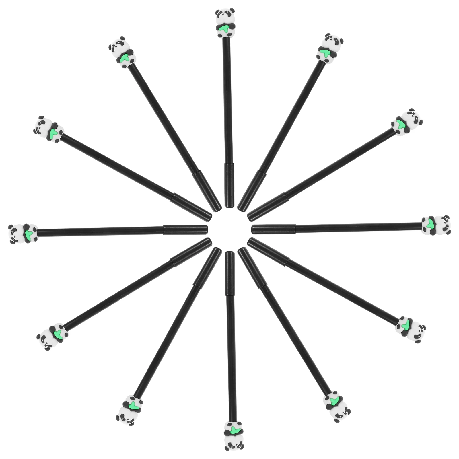 

12Pcs Cartoon Panda Gel Pens Plastic Writing Pens for School Study Office Use Smooth Flow Water-Based Ink