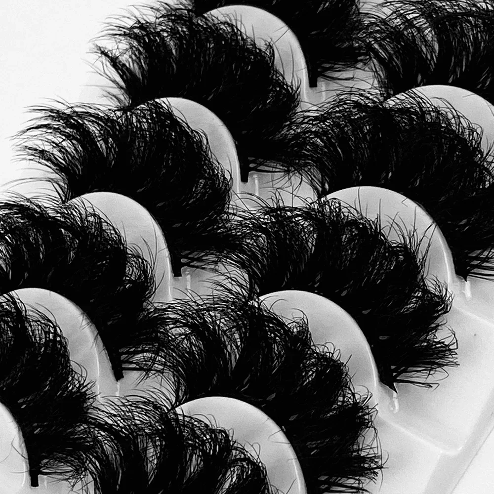 5 Pairs False Eyelashes, Full Strip 20mm Long Lashes , Fluffy Volume Lashes, Faux Mink Dramatic Look Volume Strip Lashes