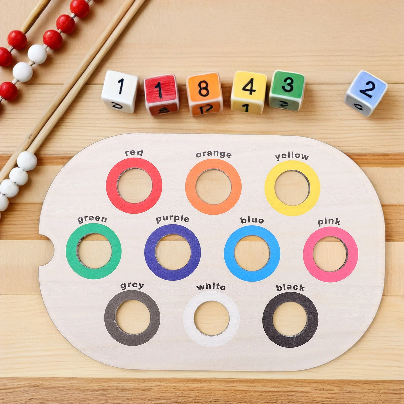 Houten Montessori-kleurensorteerder Zintuiglijk bord voor baby's verbetert de hand-oogcoördinatie Vroeg leren Matching-spel voor baby-peuters