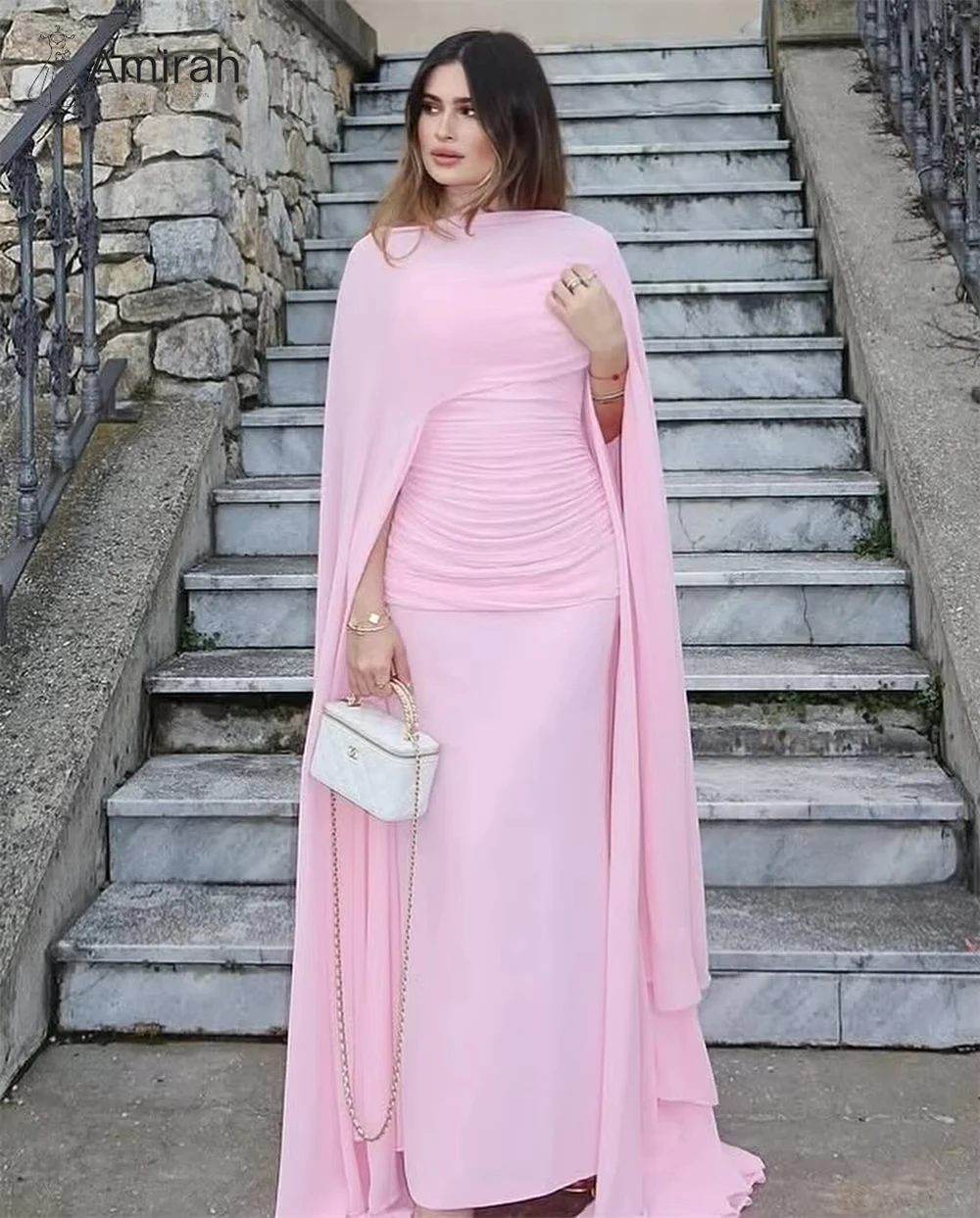 Amirah Elegant Prom Dresses Luxury Women's Elegant Party Dress Shawl Evening Dresses Wedding Custom Made Fish Tail Ball Gowns