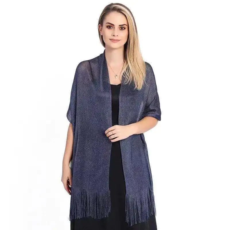 

Шарф с бахромой 200x50 см, блестящая вечерняя шаль, атласный сенсорный деловой аксессуар для платьев и платьев, шелковые шарфы для женщин