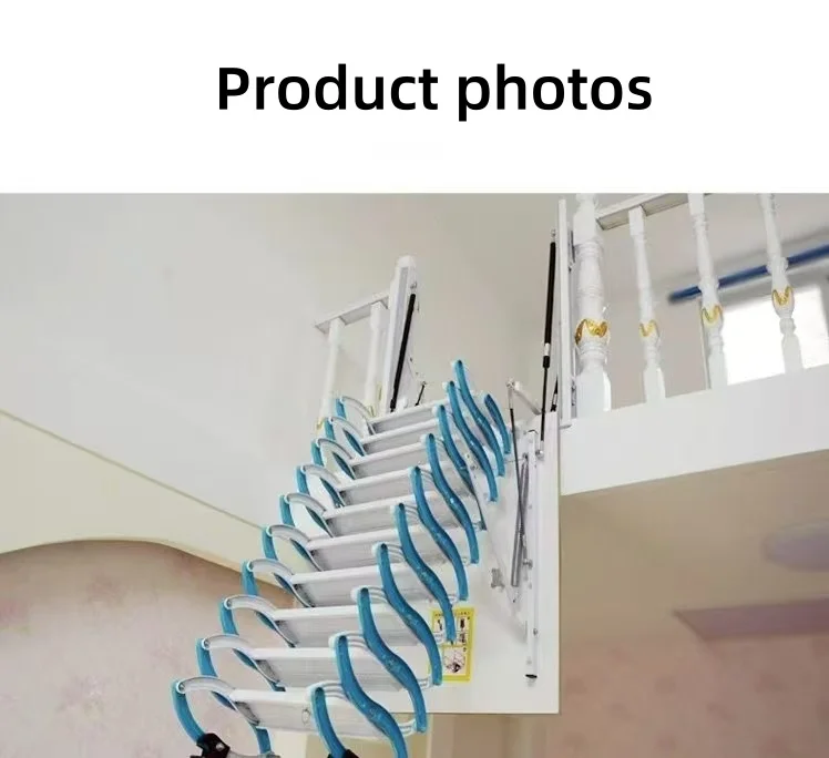 سلم منزلي قابل للسحب، سلالم تلسكوبية مثبتة على الجانب، سلم تلسكوبي، مثبت على الجانب، جزء داخلي مخفي #4