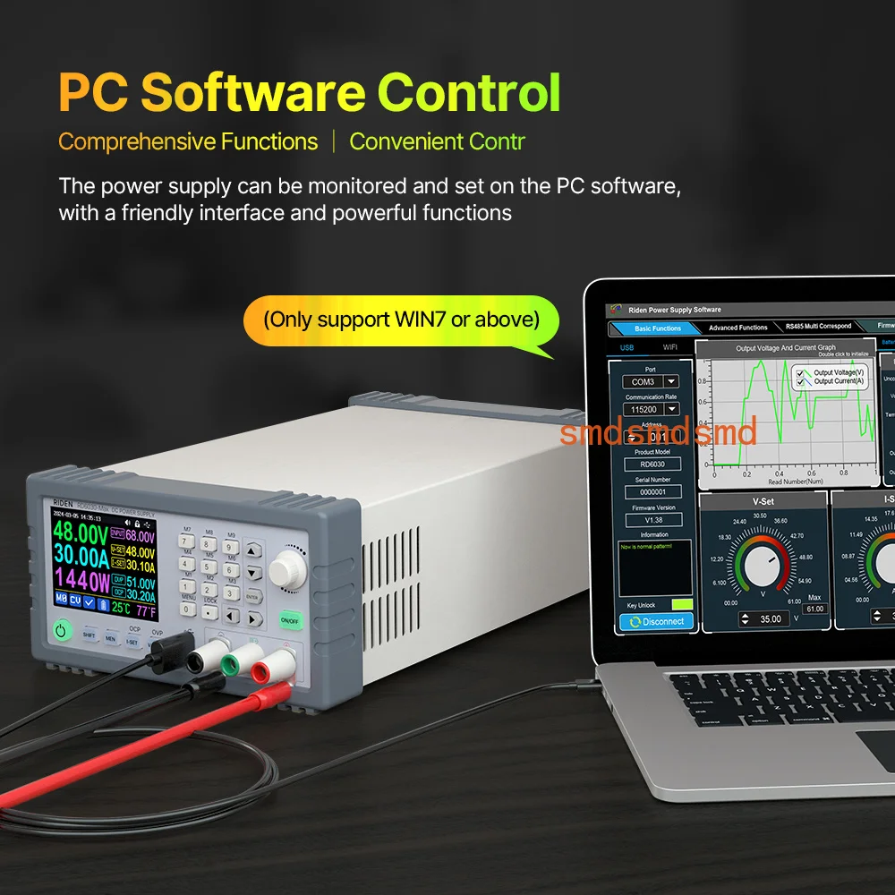Bench Lab Power Supply 1140W/1440W  R-D6030-Max Complete Set 60V 30A AC to DC Adjustable Digital Control Lab Cha