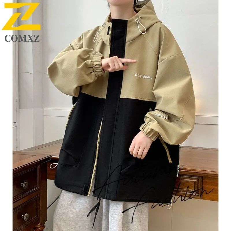 

COMXZ Мужская Chaqueta Красивая Свободная Водонепроницаемая Ветрозащитная Уличная Беговая Рыбалка Охота Сплошной Цвет Верхняя Одежда Осенняя Куртка