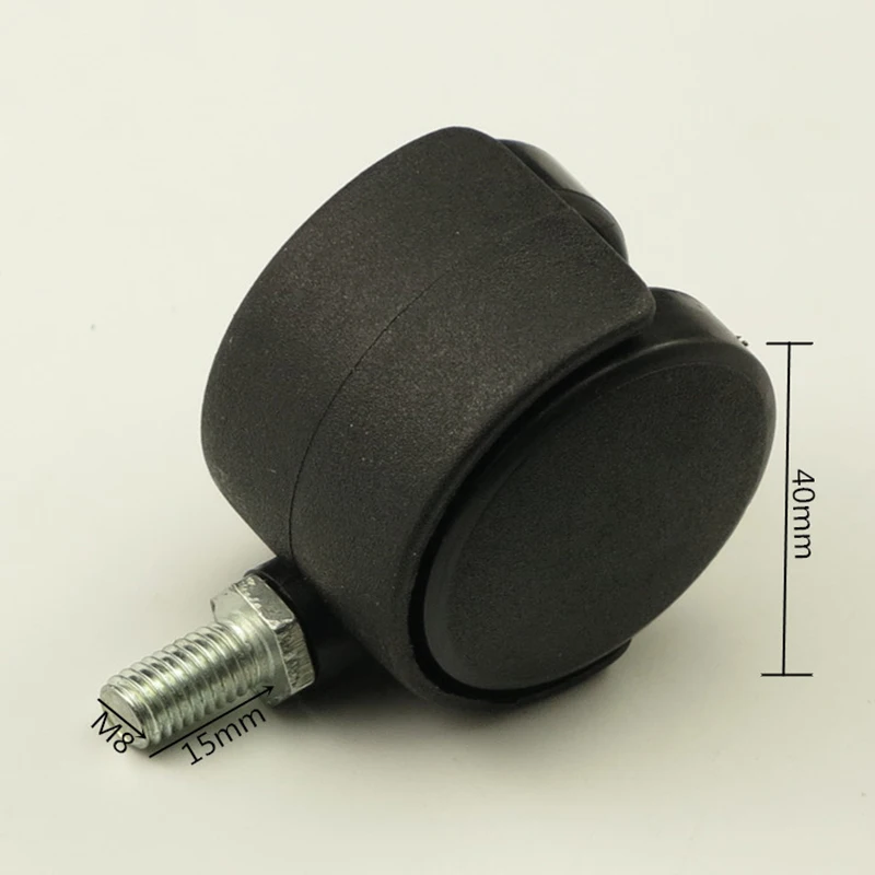 YiqianyuanBlack 4Pcs/Lot Plastic 40mm Swivel Casters Rolling Roller Caster Office Chair Sofa Wheels For Platform Trolley
