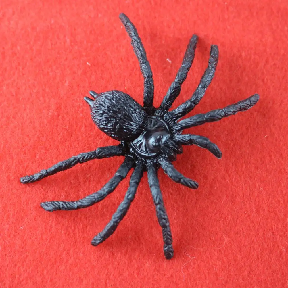 10 Pcs Plastic Black Spiders Prank Joking Funny Gadgets Decor for Halloween Parties Carnivals Costume Party (Black)