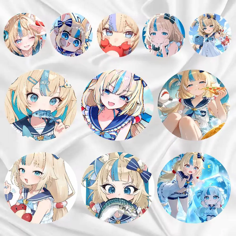 Sameko Saba Anime Girl Badge Cute Cat Ear Virtual Character Badge Collectible Lapel Pin For Backpack Clothing Jacket Decor Gift