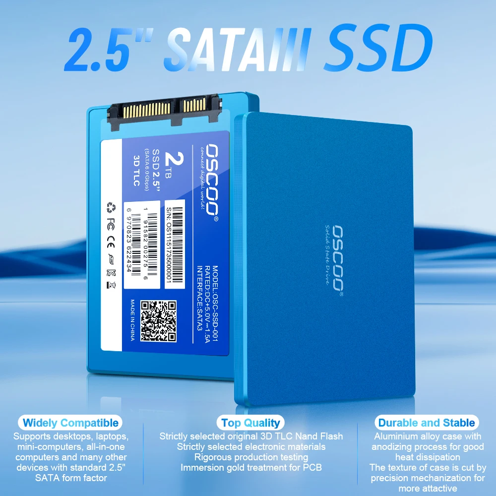 Твердотельный накопитель OSCOO SSD, 2,5 дюйма, SATA3, 256 ГБ, 512 ГБ, 1 ТБ