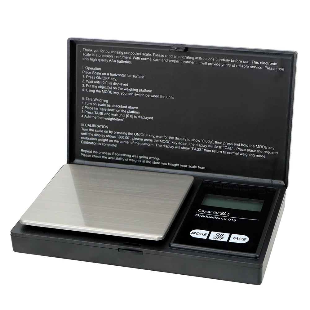 Tragbare Schmuckwaage 1000g/0,1g, 200g/0,01g, 500g/0,01g - Digitale Gold-Grammwaage für Präzisionsmessungen (Batterie nicht enthalten) – Detail 5