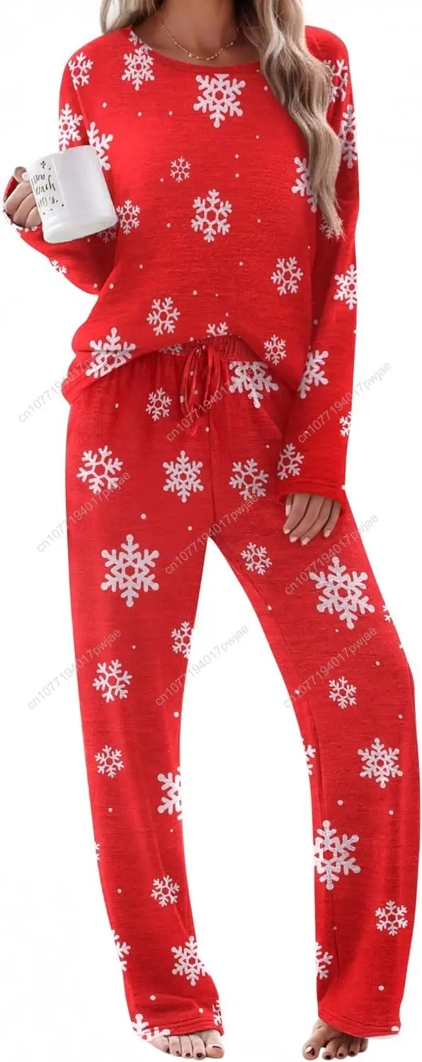 

Ekouaer Pajama Set Womens Long Sleeve Sleepwear Pullover Top and Pants Cozy Loungewear Soft Pjs Lounge Set with Pockets S-XXL