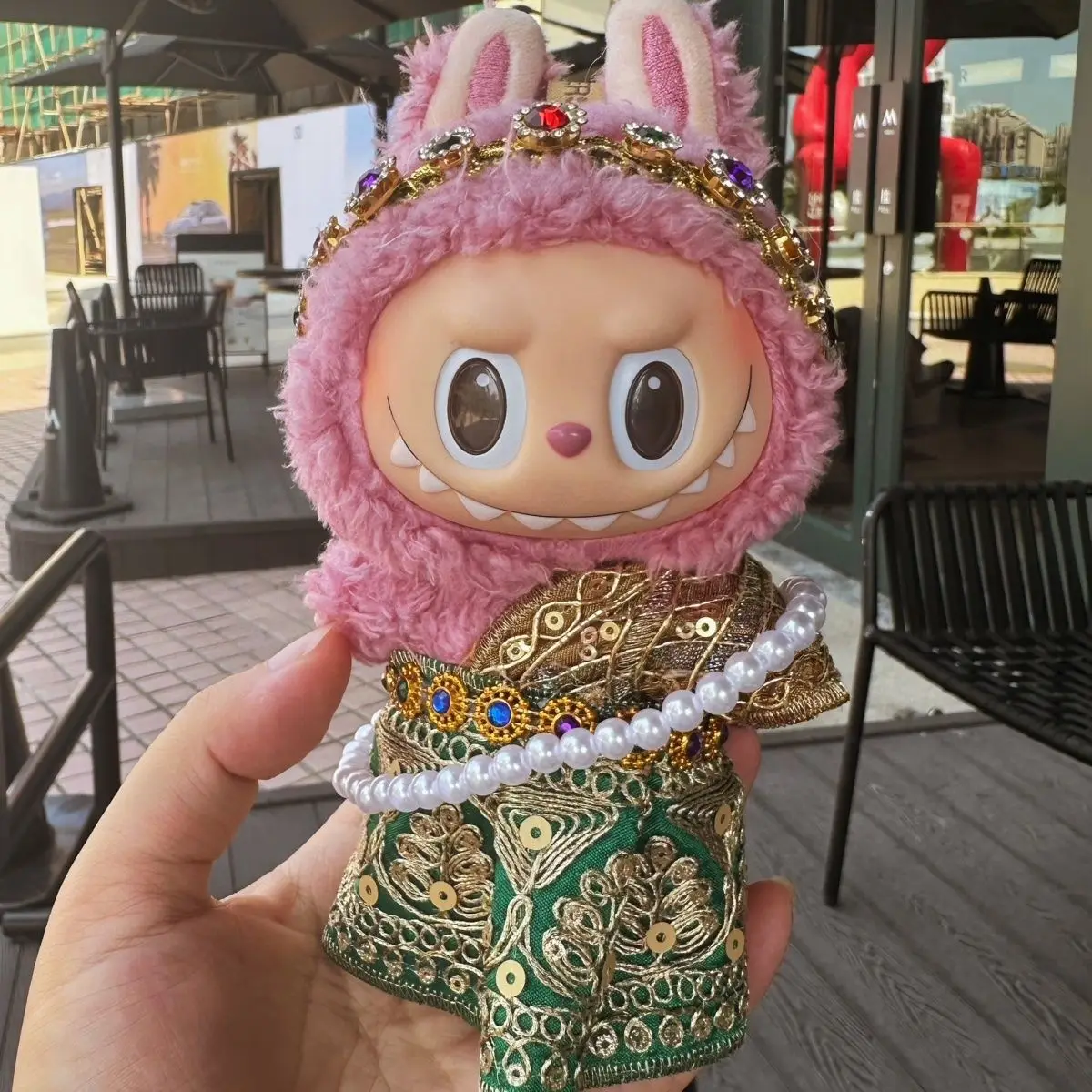17cm Labubu Thai Costume 1st/2nd/3rd Gen Fit Premium Traditional Thai Outfits Halloween Doll Decor Clothes for Cute Plush Toys