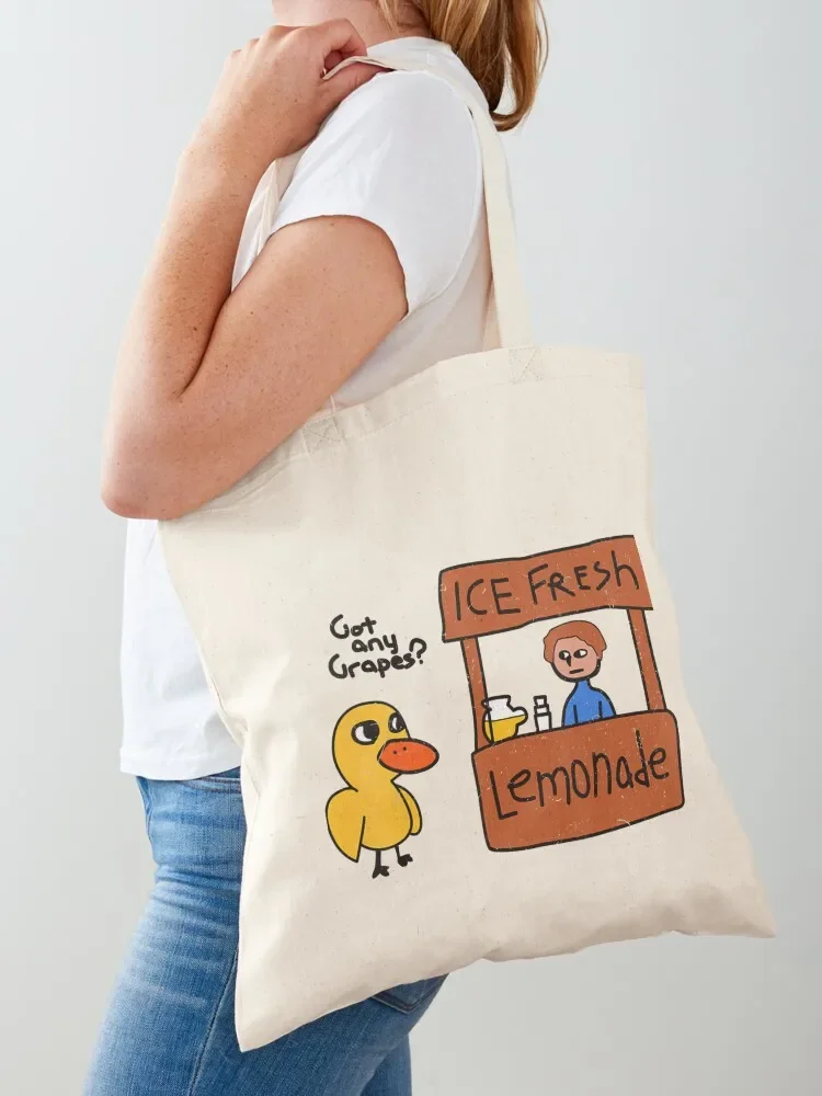 Ice Fresh Lemonade Got Any Grapes Duck Funny Tote Bag Custom bag Women's shopper tote bags cloth bags