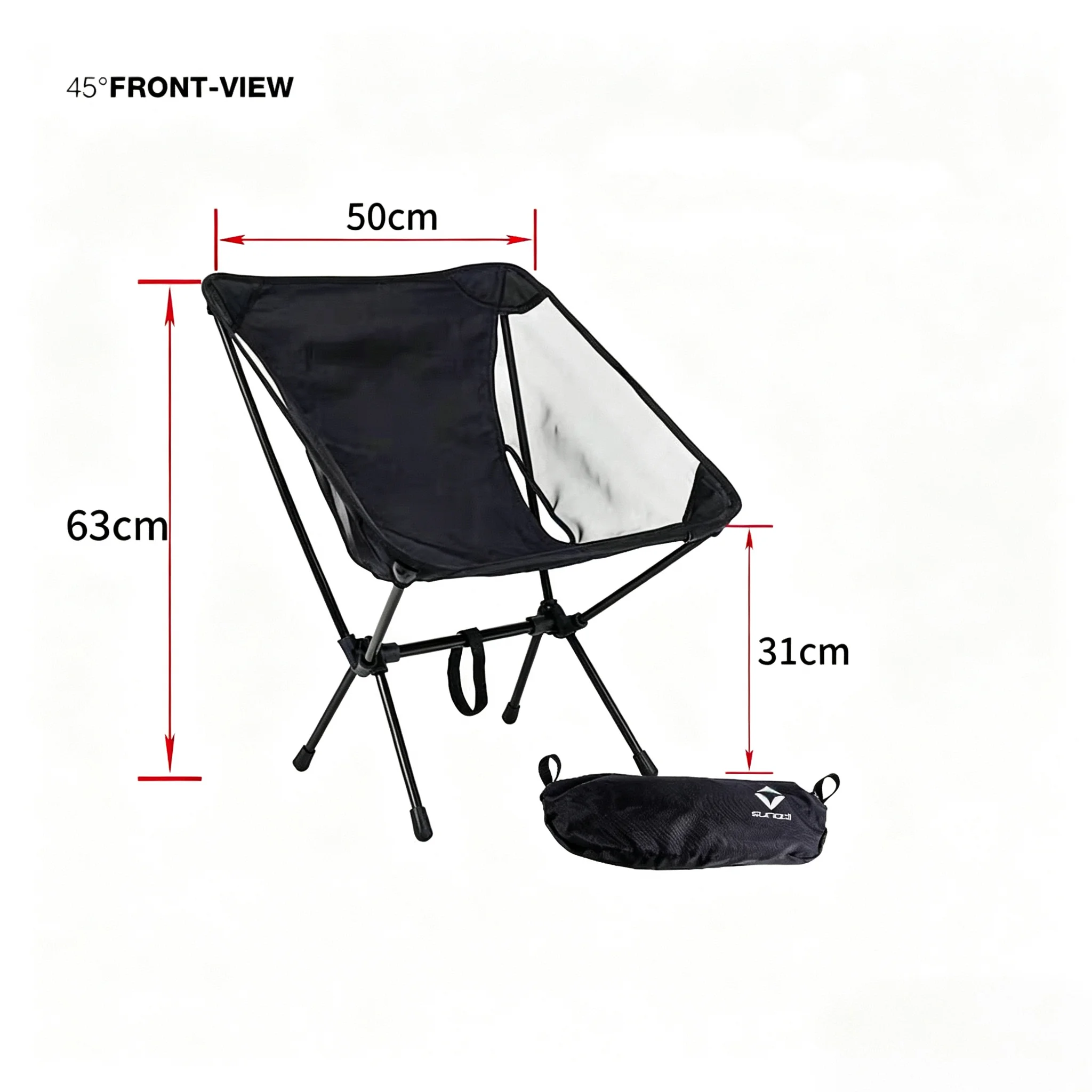 580g Ultraleichter Camping-Mondstuhl, Outdoor-Klappstuhl, Wander- und Picknickstuhl, Reise- und Angelstuhl für den Strand – Detail 3