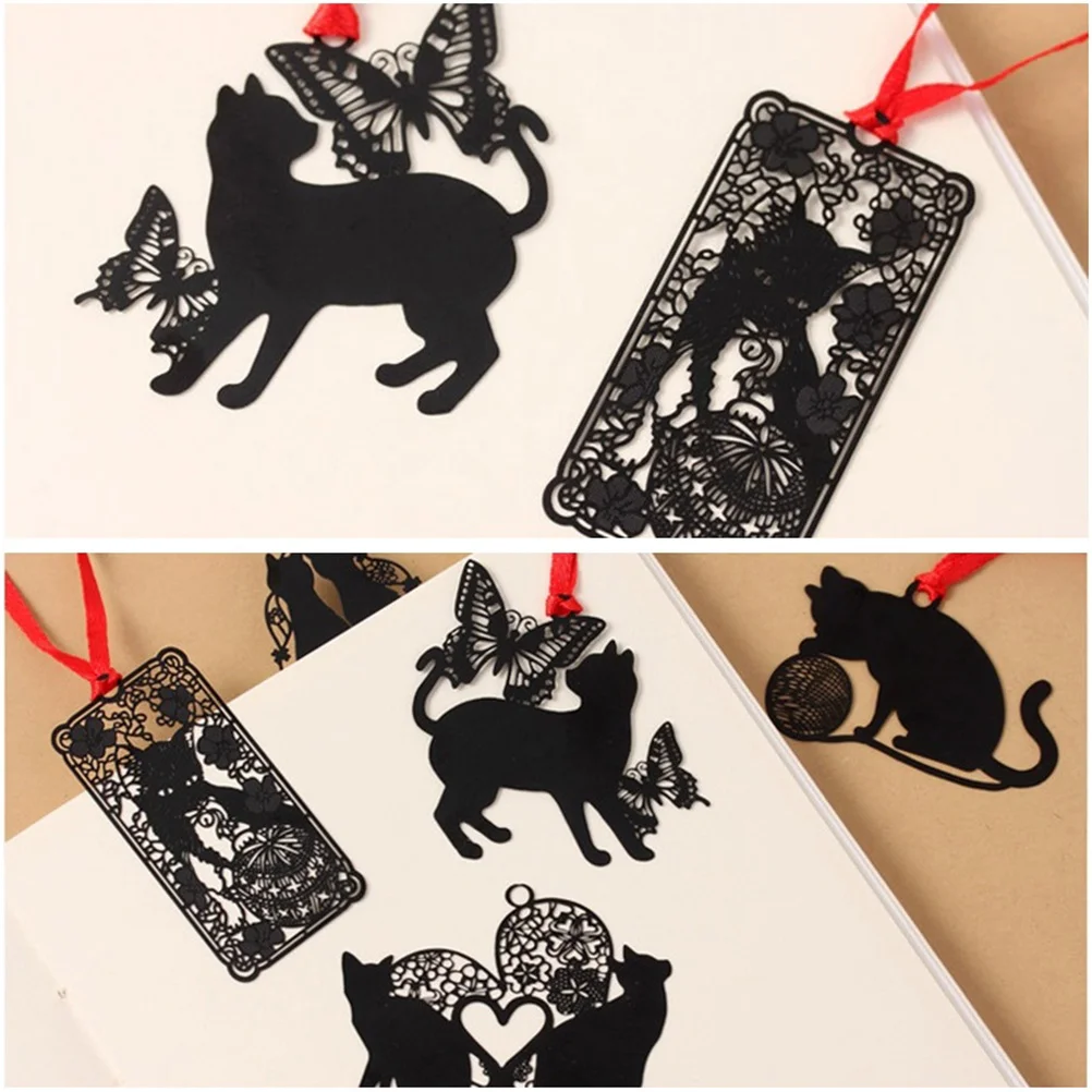 

5 Pcs Vintage Bookmark Clips Plain Metal Hollow Out Animal Page Marker School Bookmarks