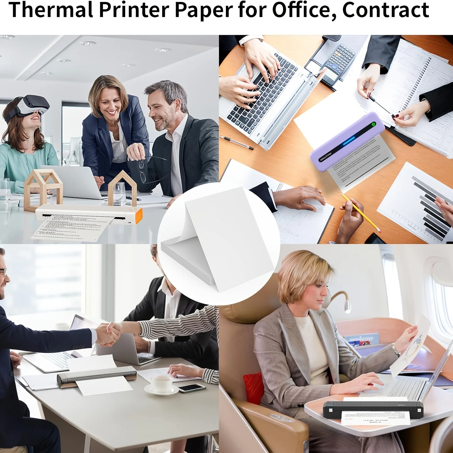 100/200 ورقة ورق حراري مقاس A4 - قابل للطي مستمر، 20.98*29.69 سم، طابعات محمولة مناسبة للدراسة/المنزل/المكتب #2