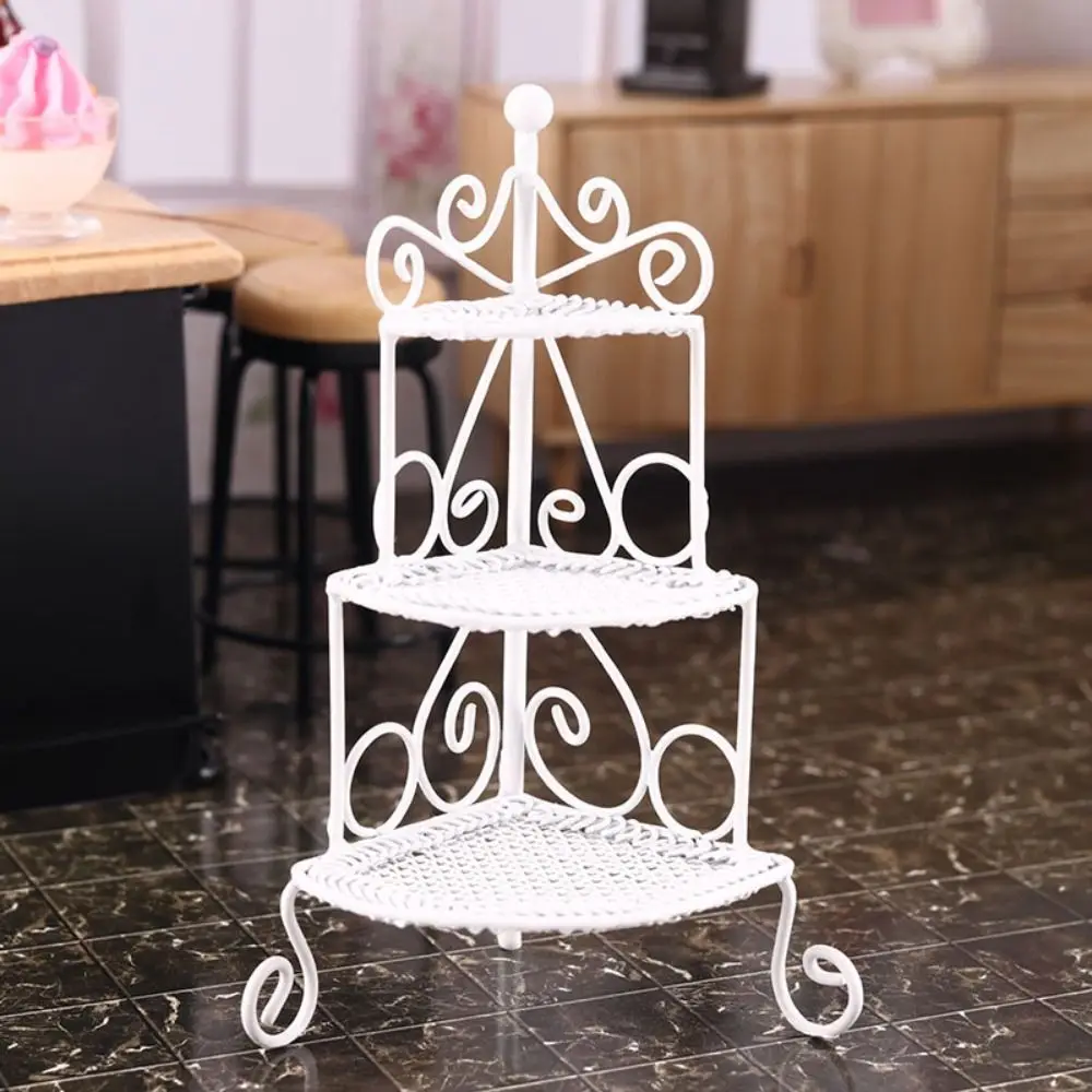 Tripod Model Dollhouse Iron Rack Flower Stand Display Shelf Miniature Storage Rack Metal Ornament Simulation Wrought Iron