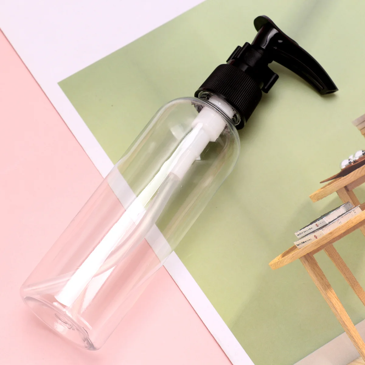 ขวดปั๊มกด 6 ชิ้น สำหรับเก็บของเหลว ขวดเจลทำความสะอาด โลชั่น หัวปั๊มสีดำ สำหรับใช้ในบ้าน เดินทาง ขวดเปล่าแบบเติมได้