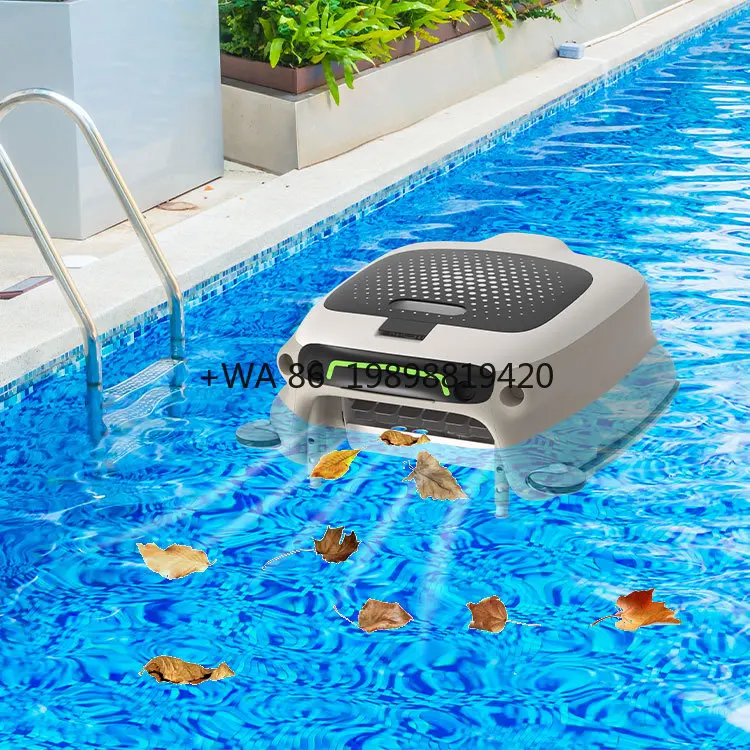 Robot de limpieza de piscinas inalámbrico, nuevo diseño, espumadera, superficie de agua, limpia las piscinas