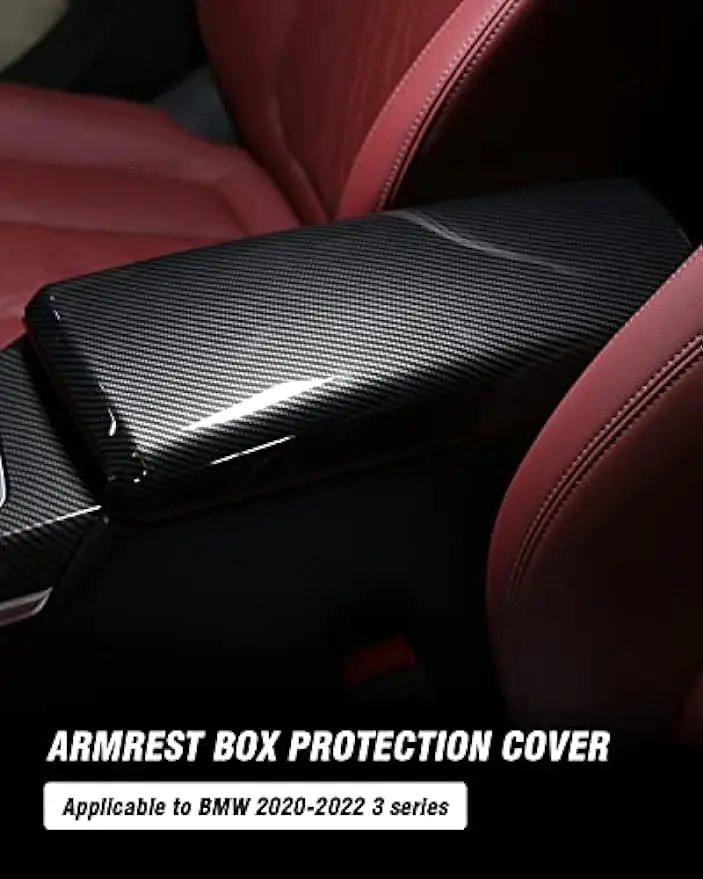 LHD Carbon Fiber Colored Center Console Armrest Storage Box Suitable For BMW 3 Series G20 2019-2023 G22 2021-2024