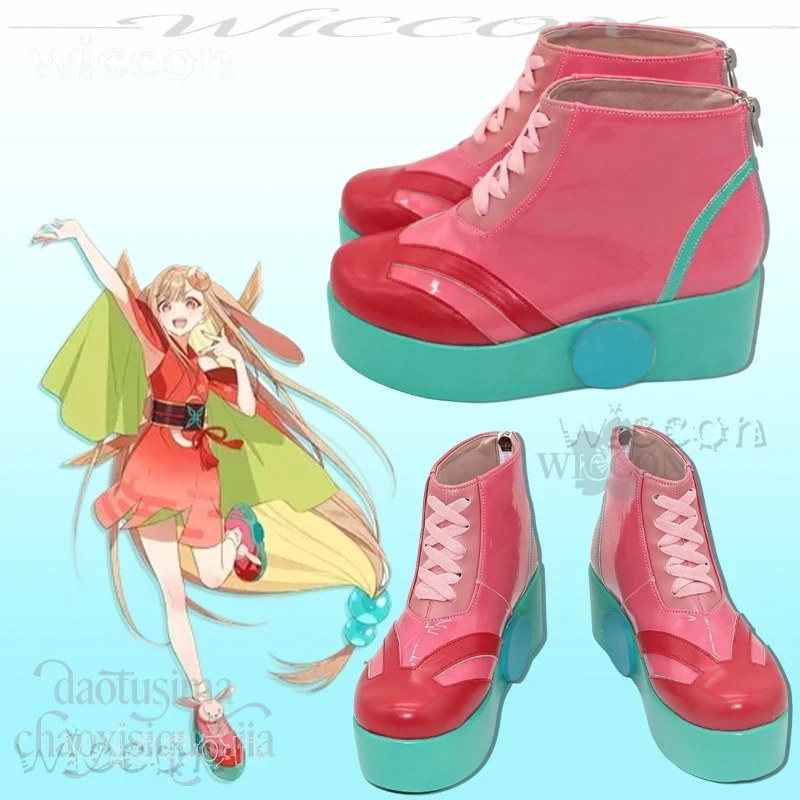 

Kaguya Kawaii Fashion Hot Pink Jirai Kei Girls Shoes Punk Roleplay Platform Shoes Halloween Cos Anime Princess Kaguya Cosplay