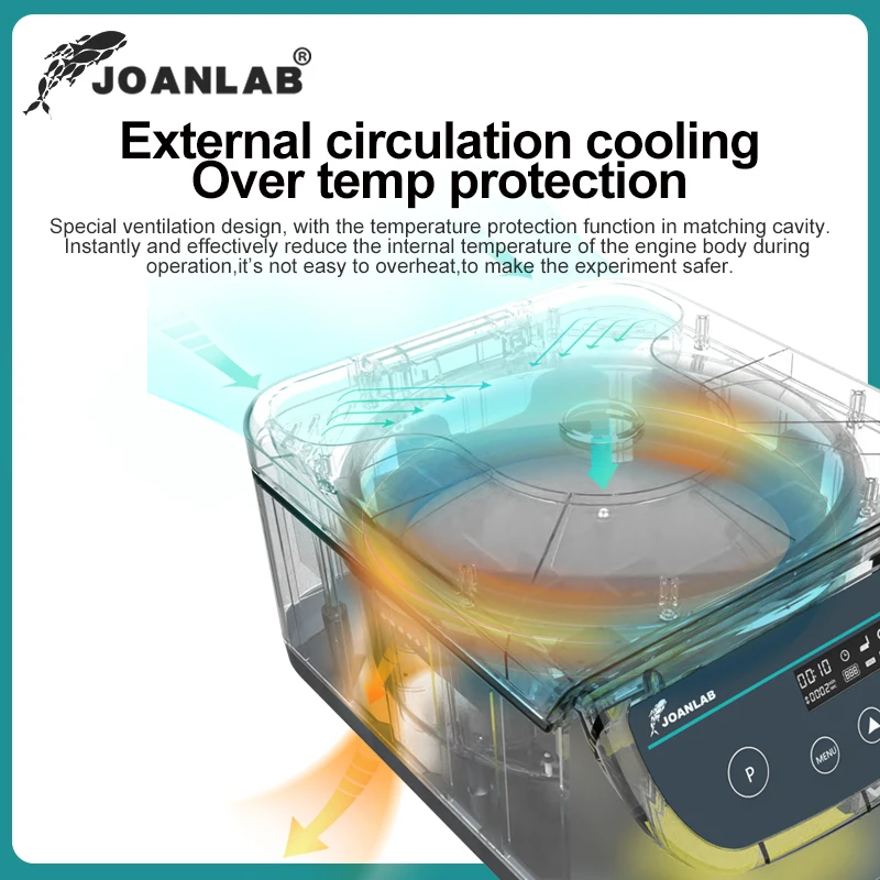 JOANLAB Microplate Sentrifugal 500 ~ 2000Rpm Tampilan Digital Laboratorium Sentrifugal Rotor Cocok untuk 96-Well 384 Well Piring