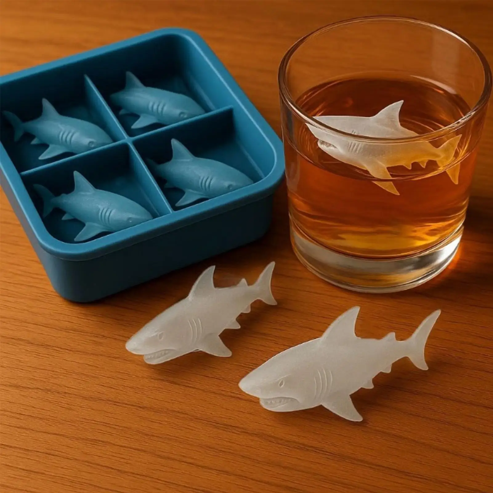 3D Lustige Hai Form Eis Form Easy Release Silikon Tablett Former Form zum Trinken Silikon Ic e Form Kreative Küche Gadgets