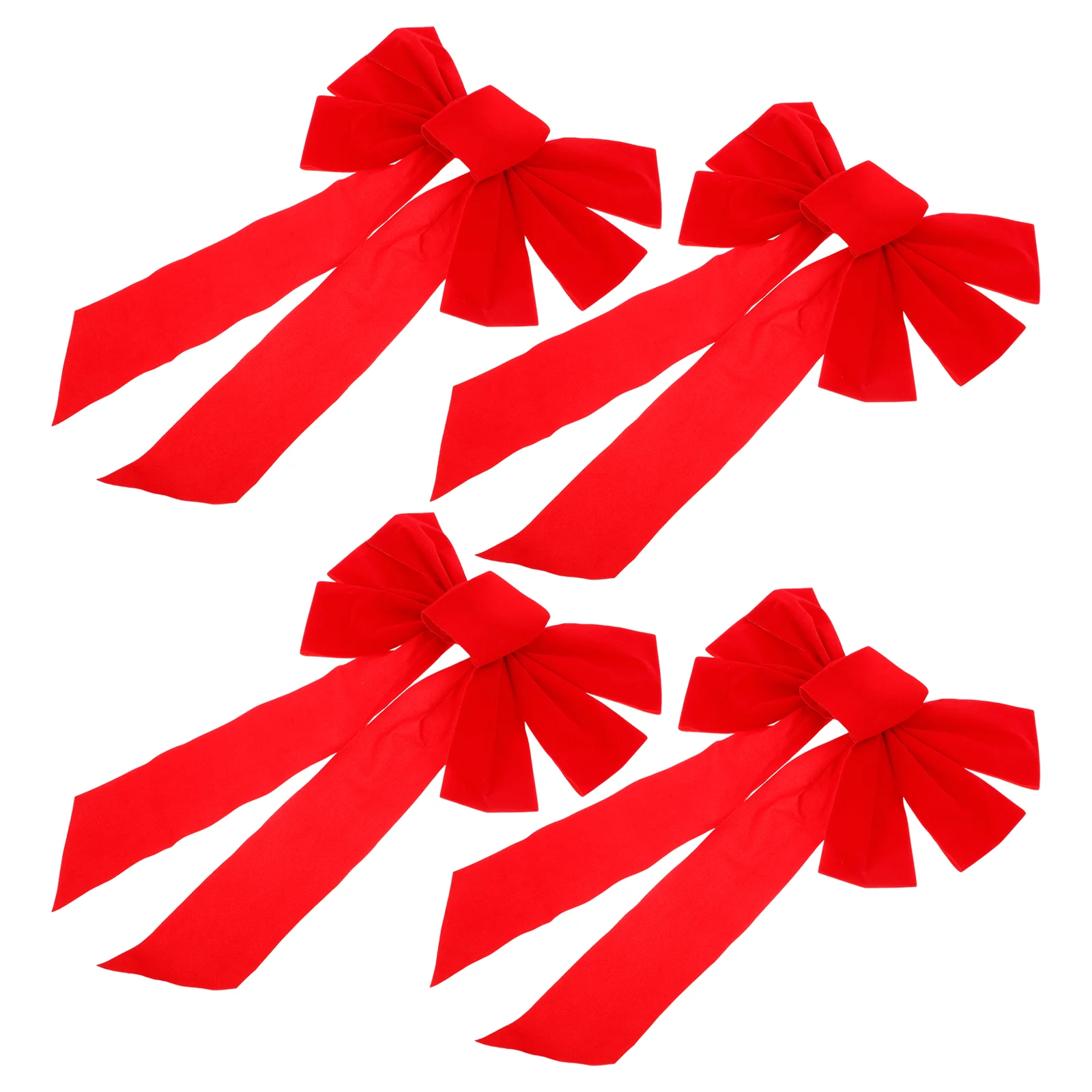 4 pcs Christmas Tree Bowknot Decor Beautiful Lint Bowknot Ornament for Christmas Festival Party (Size: 25cmx40cm)