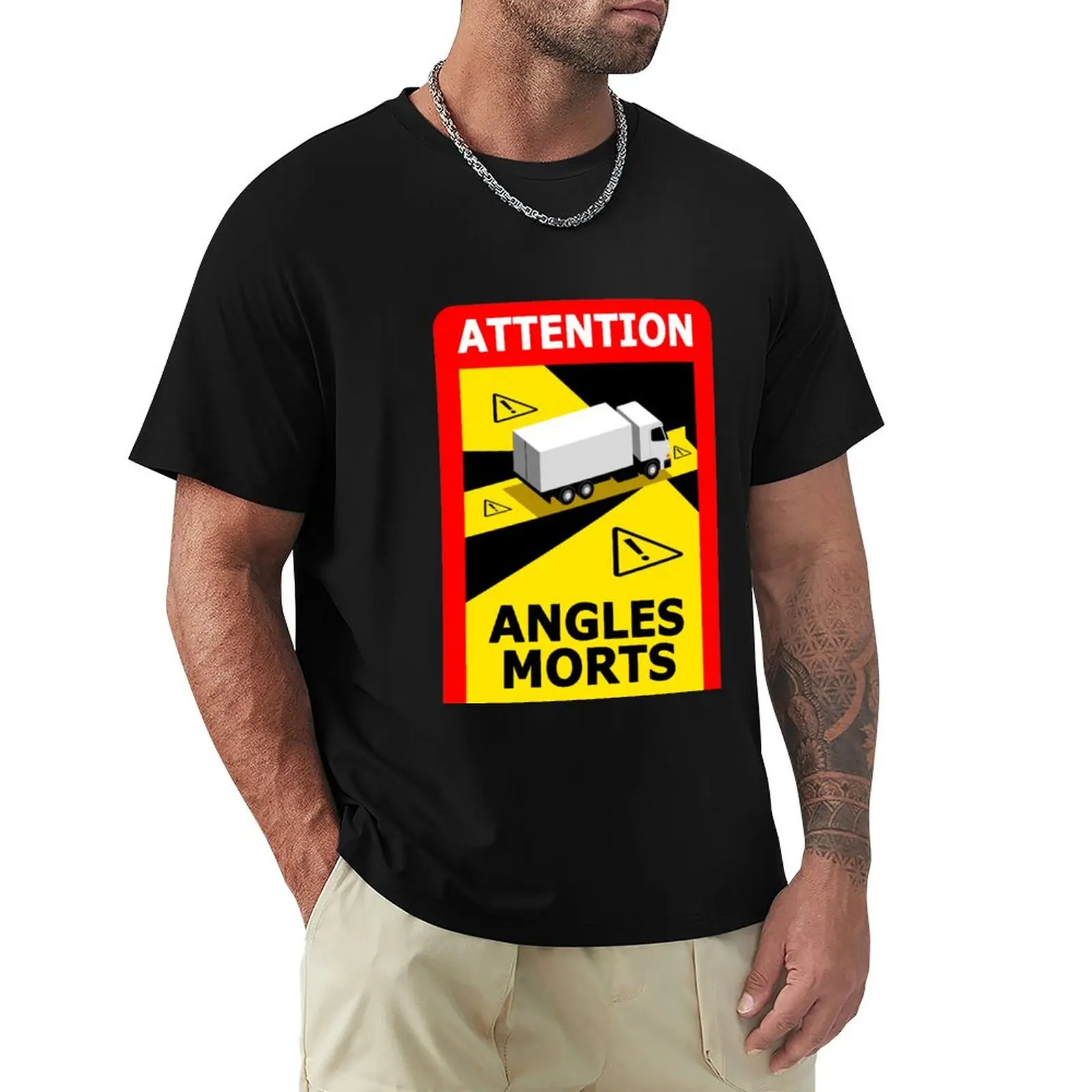 ATTENTION: angles morts T-Shirt T-shirt short kawaii clothes summer top oversized t shirts oversized t shirt men