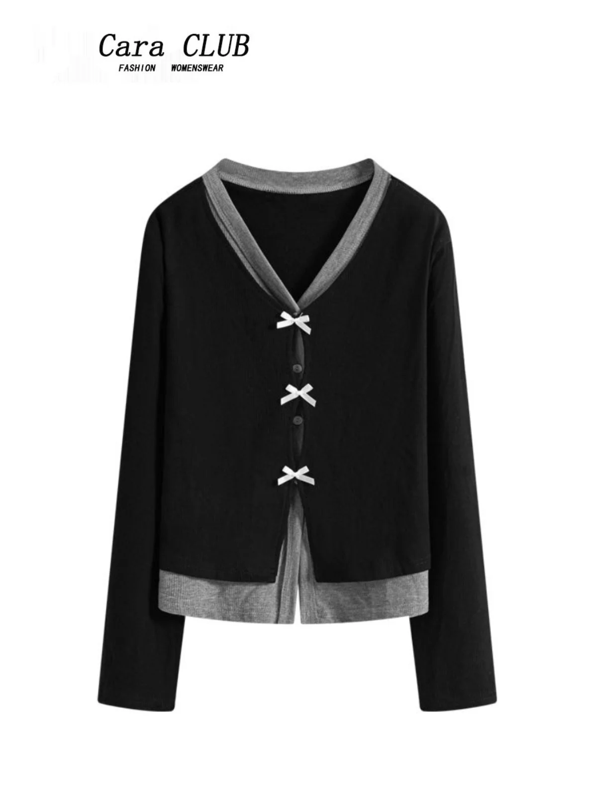 

CaraCLUB плюс размер, длинный све, трикотаж, женский осенний топ для похудения, дизайн, Sense, корейский свободный крой, для поездок на работу