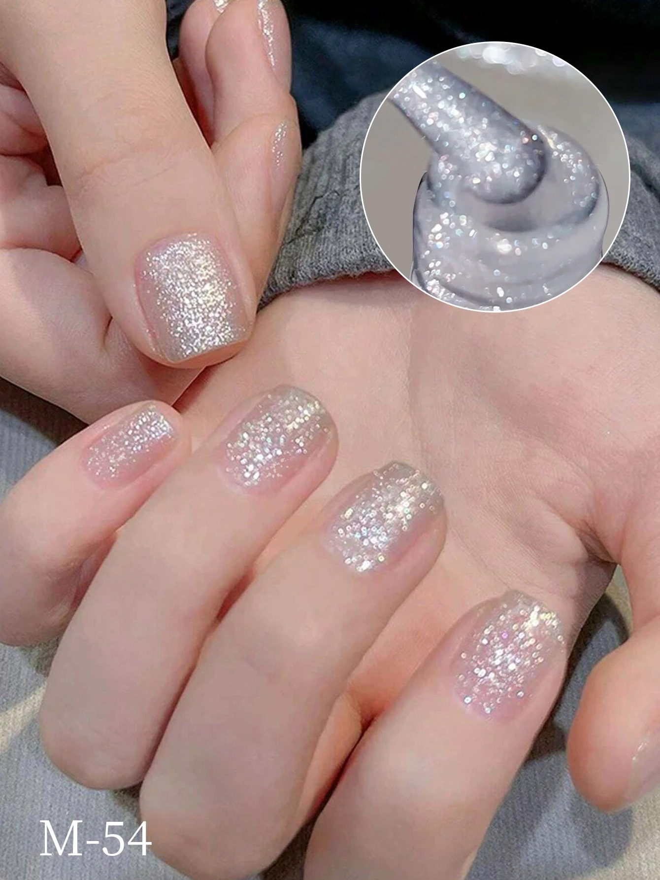 Gel pour ongles à paillettes blanches de 15 ml. Utiliser avec des manteaux de base et des manteaux de sommet, une lampe UV/LED. Ldeal pour les conceptions d'ongles DIY