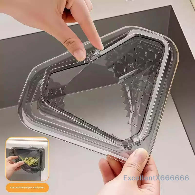 Kitchen Sink Corner Drain Strainer Basket Universal Fit Durable Plastic Fast Draining for Sink Food Residue Filtration