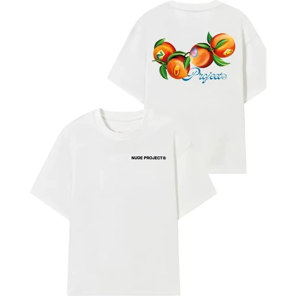 

2025 Leisure Cotton Printed T-shirt Women's Fashion Nude T-shirt Women's Leisure Sports Loose Brand Unisex Casual Street