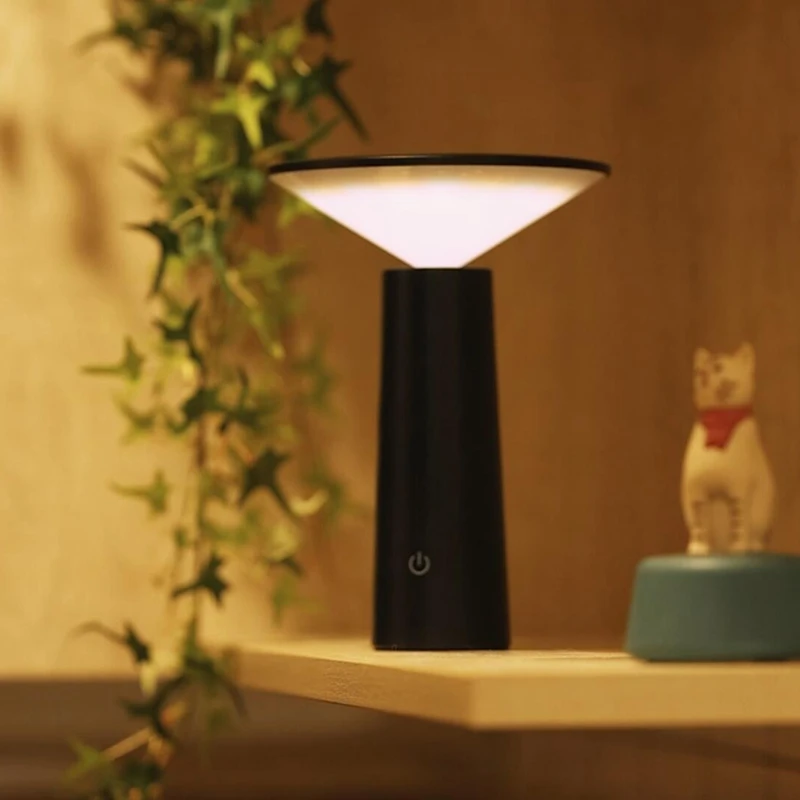 1Set LED Touch Sensor Table Lamp 1200Mah Rechargeable Night Light Black For Desk Bedroom Decor